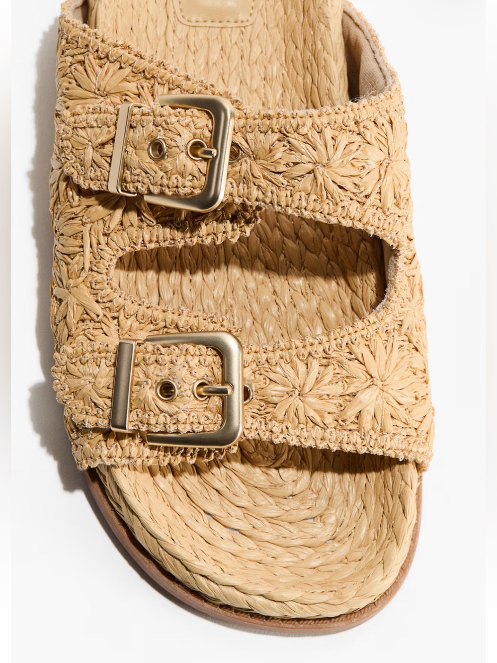 Raffia espadrille footbed sandals - Picture 4 of 7